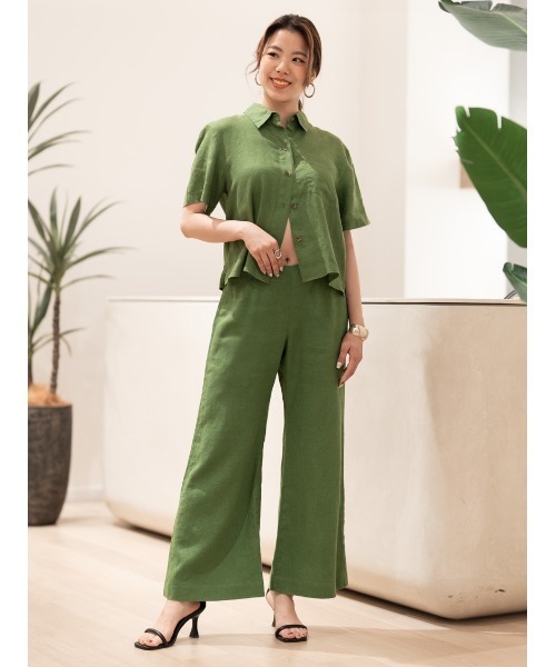 Banana Republic(バナナリパブリック)の「ボクシー リネン ショートスリーブ シャツ(シャツ/ブラウス・レディース・ライトベージュ/ブラック/ブラウン/ブラウン系その他/ベージュ/ピンク・XS/L/M/S)」の8枚目の写真