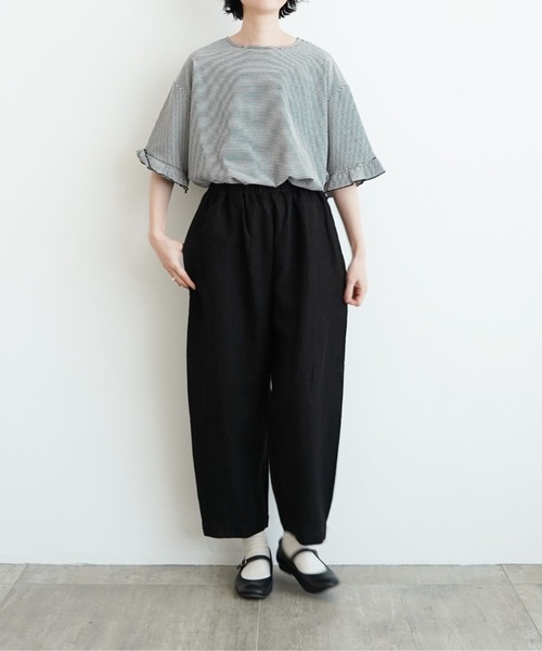 美品 オローネ リネン バルーンパンツ ブラック 10%OFF】オローネ バルーンロングパンツ“リネン” | オローネ