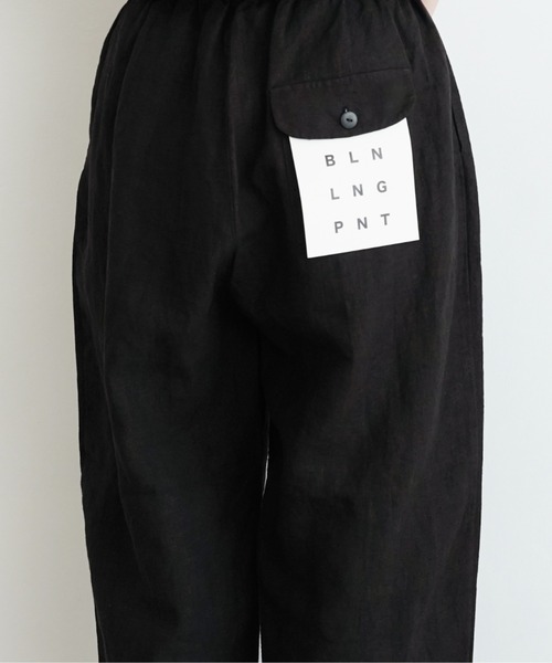 美品 オローネ リネン バルーンパンツ ブラック セール】バルーンロングパンツ“リネン”（その他パンツ
