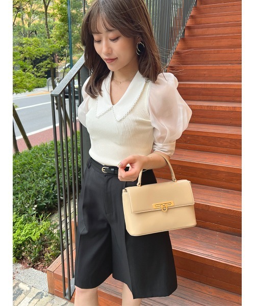 SNIDEL（スナイデル）の「ベルティッドハーフパンツ（その他パンツ・レディース・ブラック/ホワイト/グレー・0/1）」の21枚目の写真