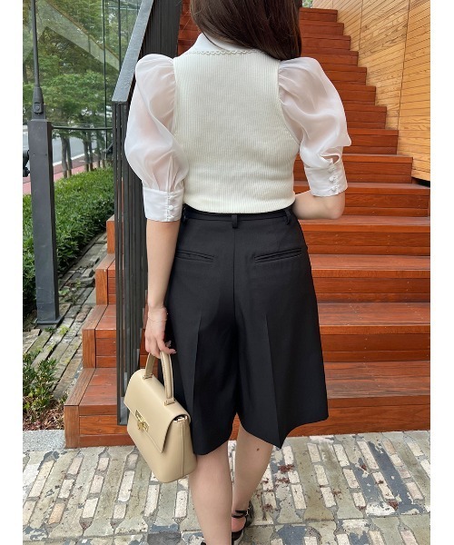 SNIDEL（スナイデル）の「ベルティッドハーフパンツ（その他パンツ・レディース・ブラック/ホワイト/グレー・0/1）」の19枚目の写真