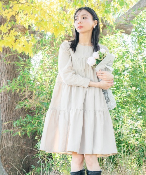 セール】小さいサイズ ティアードミニワンピース 低身長さん
