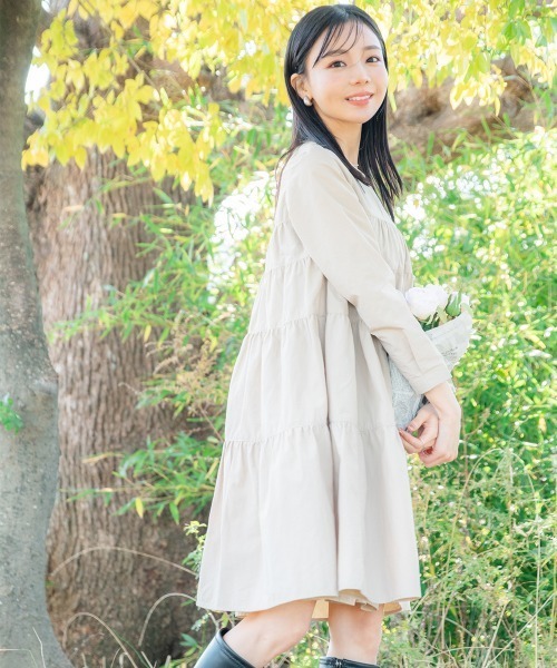 セール】小さいサイズ ティアードミニワンピース 低身長さん
