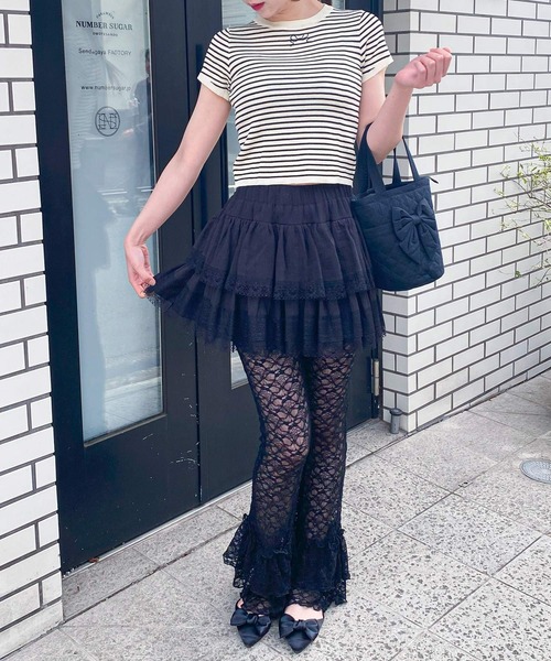 frunco(フランコ)の「リボンニットトップス(ニット/セーター・レディース・ホワイト/ブラック/ピンク/ブルー/ブラック×ホワイト・FREE)」の10枚目の写真