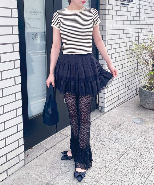 frunco(フランコ)の「リボンニットトップス(ニット/セーター・レディース・ホワイト/ブラック/ピンク/ブルー/ブラック×ホワイト・FREE)」の9枚目の写真