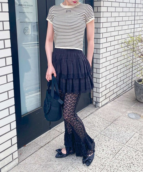 frunco(フランコ)の「リボンニットトップス(ニット/セーター・レディース・ホワイト/ブラック/ピンク/ブルー/ブラック×ホワイト・FREE)」の8枚目の写真