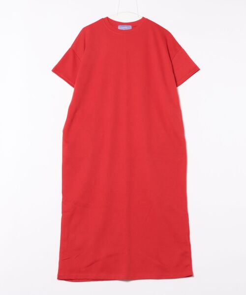 wee9s(ウィークス)の「HANSODE sweatee one piece / 半袖スウェッティーワンピース(スッキリタイプ)(ワンピース・レディース・ターコイズブルー/ブラック/レッド・LONG/SHORT/FREE)」の5枚目の写真