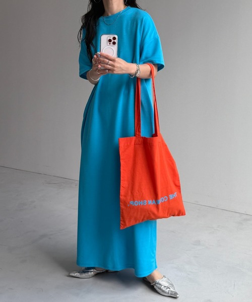 wee9s(ウィークス)の「HANSODE sweatee one piece / 半袖スウェッティーワンピース(スッキリタイプ)(ワンピース・レディース・ターコイズブルー/ブラック/レッド・LONG/SHORT/FREE)」の21枚目の写真