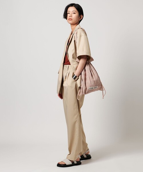 CITEN（シテン）の「＜CITEN＞リラックスフィットスラックス（スラックス・レディース・ベージュ/ブラック・M/S）」の15枚目の写真