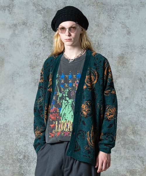 glamb(グラム)の「Hidden Valley Cardigan / ヒドゥンバレーカーディガン(カーディガン/ボレロ・メンズ・グリーン/ブラック・S/M/L)」の16枚目の写真