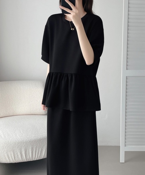 ABITOKYO(アビトーキョー)の「ペプラムフリルダンボールセットアップ(セットアップ・レディース・グレー/ベージュ/ブラック・M/XL/L)」の5枚目の写真