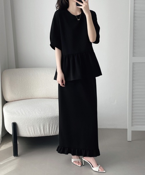 ABITOKYO(アビトーキョー)の「ペプラムフリルダンボールセットアップ(セットアップ・レディース・グレー/ベージュ/ブラック・M/XL/L)」の9枚目の写真