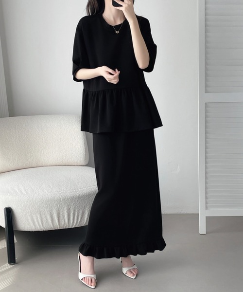 ABITOKYO(アビトーキョー)の「ペプラムフリルダンボールセットアップ(セットアップ・レディース・グレー/ベージュ/ブラック・M/XL/L)」の11枚目の写真