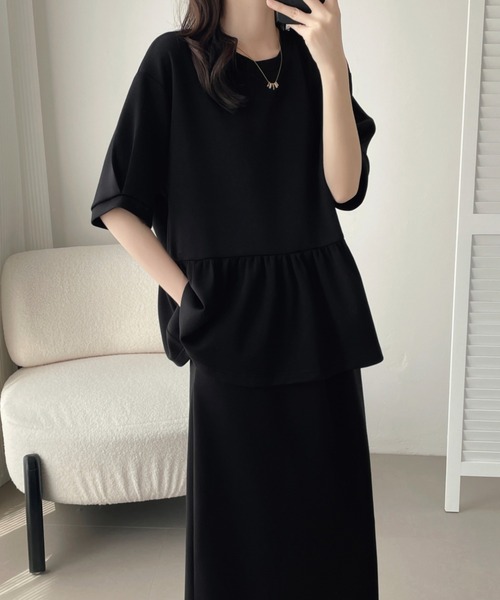 ABITOKYO(アビトーキョー)の「ペプラムフリルダンボールセットアップ(セットアップ・レディース・グレー/ベージュ/ブラック・M/XL/L)」の14枚目の写真