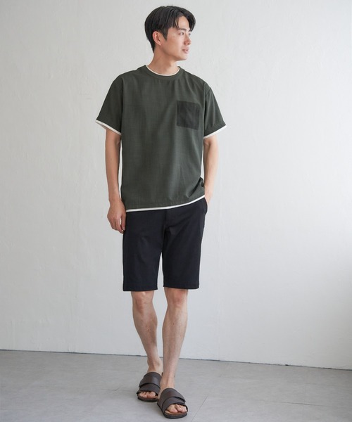 ikka(イッカ)の「【お得だ値】イージーケアリネンライクシャツT(Tシャツ/カットソー・メンズ・オレンジ/ネイビー/ベージュ/グリーン/チャコールグレー・M/L/XL/S)」の15枚目の写真