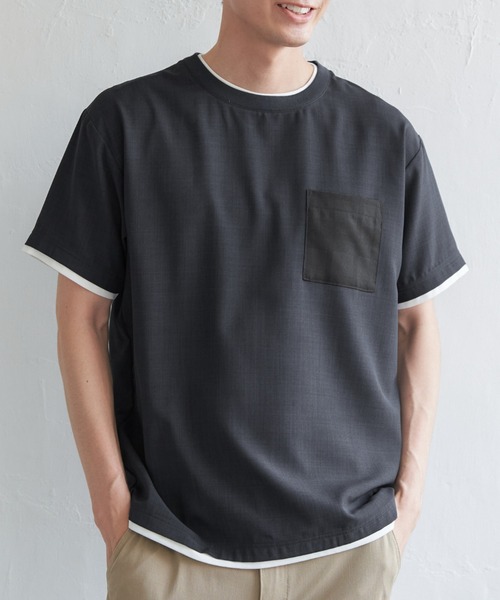 ikka(イッカ)の「【お得だ値】イージーケアリネンライクシャツT(Tシャツ/カットソー・メンズ・オレンジ/ネイビー/ベージュ/グリーン/チャコールグレー・M/L/XL/S)」の14枚目の写真