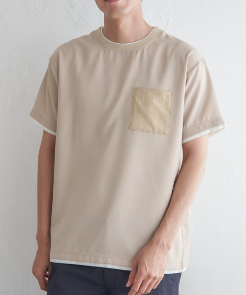 ikka(イッカ)の「【お得だ値】イージーケアリネンライクシャツT(Tシャツ/カットソー・メンズ・オレンジ/ネイビー/ベージュ/グリーン/チャコールグレー・M/L/XL/S)」の12枚目の写真