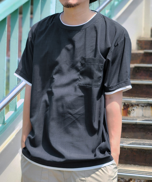 ikka(イッカ)の「【お得だ値】イージーケアリネンライクシャツT(Tシャツ/カットソー・メンズ・オレンジ/ネイビー/ベージュ/グリーン/チャコールグレー・M/L/XL/S)」の8枚目の写真