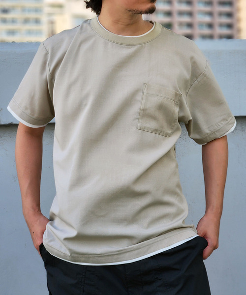 ikka(イッカ)の「【お得だ値】イージーケアリネンライクシャツT(Tシャツ/カットソー・メンズ・オレンジ/ネイビー/ベージュ/グリーン/チャコールグレー・M/L/XL/S)」の10枚目の写真