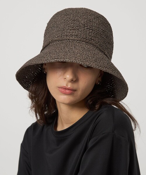 green label relaxing(グリーンレーベルリラクシング)の「ウォッシャブル ワシ つば広ハット / 帽子(ハット・レディース・モカ/ナチュラル・FREE)」の5枚目の写真