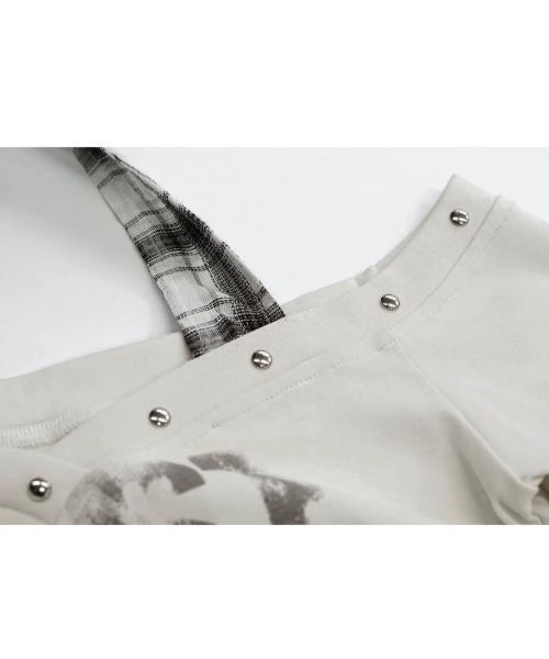 Cest Nous】Patchwork printed T-shirt / 【セヌー】オフ