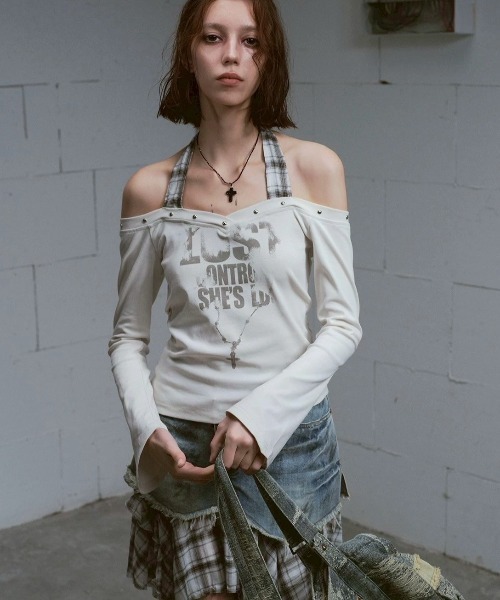Cest Nous】Patchwork printed T-shirt / 【セヌー】オフ