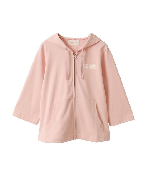 PINK HOUSE(ピンクハウス)の「あじさいグラデーションロゴアップリケパーカー(パーカー・レディース・アイボリー/ピンク/ミント/ネイビー・MEDIUM/LARGE)」の5枚目の写真