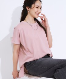 SHOO・LA・RUE | 【洗える/S-LL/ひんやり/UV】汗をかいても気になりにくい スリットトップス(Tシャツ/カットソー)