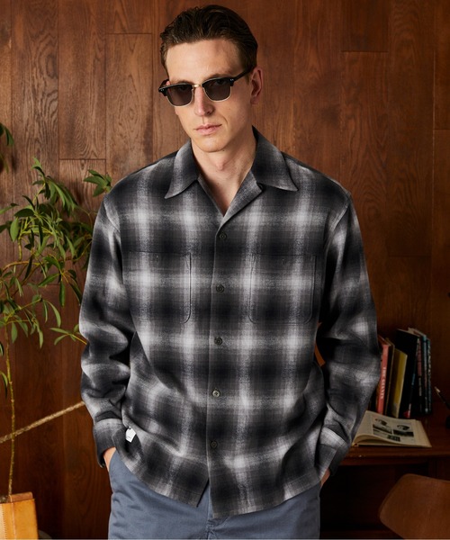 schott（ショット）の「Schott/ショット/OMBRE CHECK FLANNEL LS SHIRT/オンブレチェック フランネルシャツ（シャツ/ブラウス・メンズ・ブラウン/ブラック・2XL/XL/L/M）」の2枚目の写真