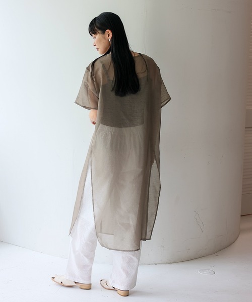 No Rule No Line（ノール－ルノーライン）の「シアーワンピース シアーロングスリットワンピ（ワンピース・レディース・ベージュ系/ホワイト/ブラック・FREE）」の11枚目の写真