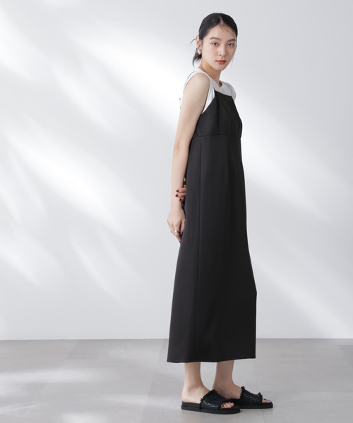 セール】レースロングジレ×キャミワンピースセット（ワンピース