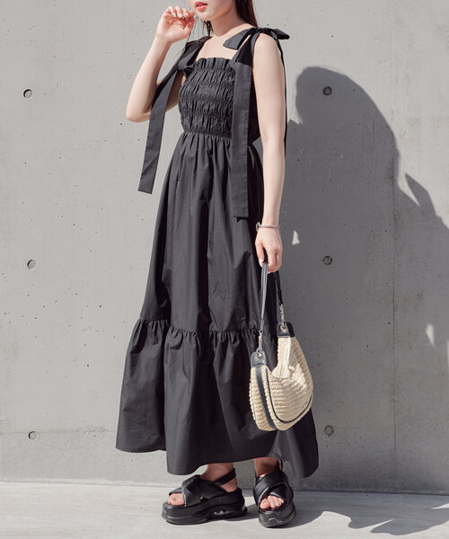 WEB限定/REVIVAL】肩リボンマルチwayタンクロングワンピース