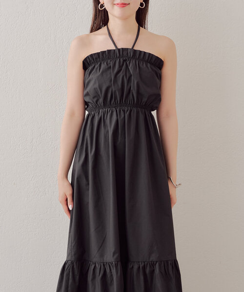 ⭐️新品タグ付⭐️ピサーノ PISANO⭐️ボウタイ リボン ワンピース⭐️ペチドレス付 セール】【WEB限定/REVIVAL】肩リボンマルチwayタンクロング