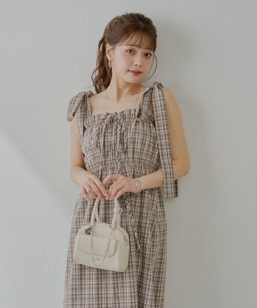 Chico(チコ)の「【WEB限定/REVIVAL】肩リボンマルチwayタンクロングワンピース(ワンピース・レディース・ブラック系その他2/ブラック/ブラウン系その他2・SMALL/MEDIUM)」の6枚目の写真