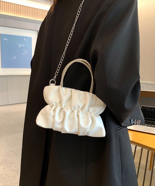VIBGYOR(ヴィブジョー)の「Mignonjour/ストーンハンドルミニチェーンバッグ M2339(ショルダーバッグ・レディース・ホワイト/ベージュ/ブラック/シルバー・FREE)」の15枚目の写真
