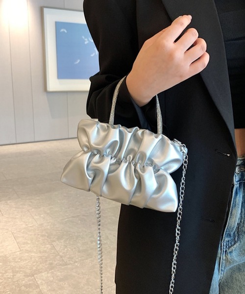 VIBGYOR(ヴィブジョー)の「Mignonjour/ストーンハンドルミニチェーンバッグ M2339(ショルダーバッグ・レディース・ホワイト/ベージュ/ブラック/シルバー・FREE)」の14枚目の写真