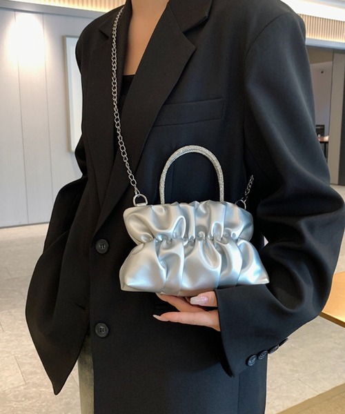 VIBGYOR(ヴィブジョー)の「Mignonjour/ストーンハンドルミニチェーンバッグ M2339(ショルダーバッグ・レディース・ホワイト/ベージュ/ブラック/シルバー・FREE)」の13枚目の写真