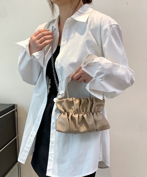 VIBGYOR(ヴィブジョー)の「Mignonjour/ストーンハンドルミニチェーンバッグ M2339(ショルダーバッグ・レディース・ホワイト/ベージュ/ブラック/シルバー・FREE)」の11枚目の写真