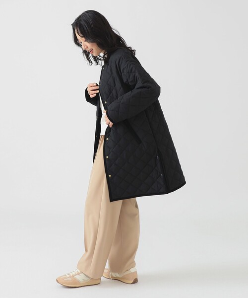 B:MING by BEAMS(ビーミングバイビームス)の「キルティング ノーカラー ロング コート(S~M)(ノーカラーコート・レディース・ベージュ/ブラック/ホワイト系その他5・SMALL/MEDIUM)」の16枚目の写真