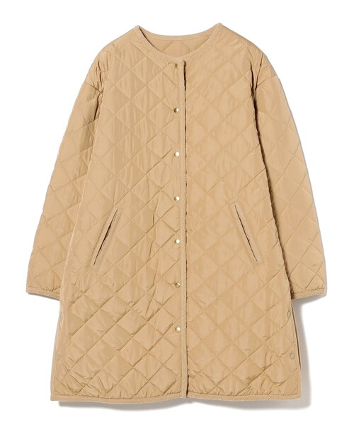 B:MING by BEAMS(ビーミングバイビームス)の「キルティング ノーカラー ロング コート(S~M)(ノーカラーコート・レディース・ベージュ/ブラック/ホワイト系その他5・SMALL/MEDIUM)」の8枚目の写真