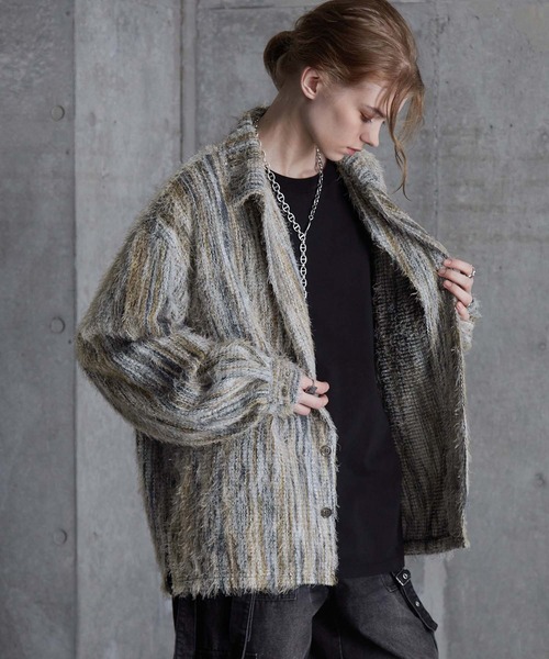 SERACE loose stripe shaggy shirt — рубашка в свободную полоску шэгги