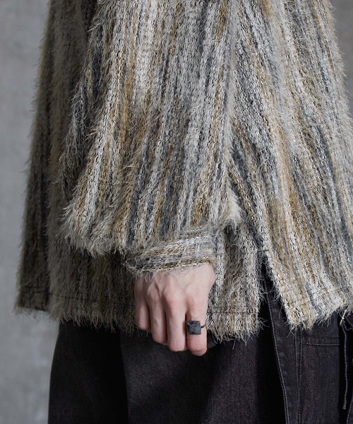 SERACE（セラス）の「【SERACE】Loose stripe shaggy shirt / ルーズストライプシャギーシャツ（シャツ/ブラウス・メンズ・グレー系/ブルー系・L/M/S）」の15枚目の写真