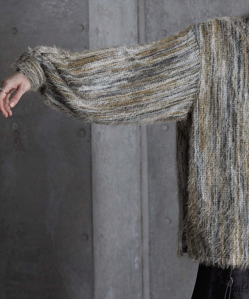 SERACE（セラス）の「【SERACE】Loose stripe shaggy shirt / ルーズストライプシャギーシャツ（シャツ/ブラウス・メンズ・グレー系/ブルー系・L/M/S）」の16枚目の写真