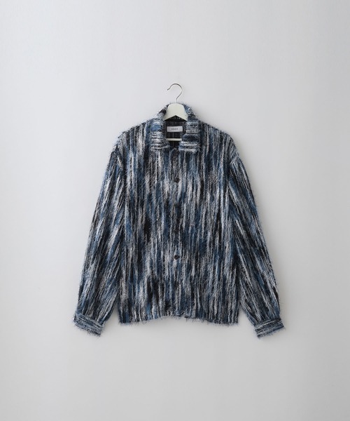 SERACE（セラス）の「【SERACE】Loose stripe shaggy shirt / ルーズストライプシャギーシャツ（シャツ/ブラウス・メンズ・グレー系/ブルー系・L/M/S）」の9枚目の写真