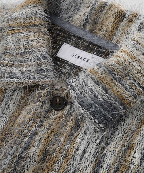 SERACE（セラス）の「【SERACE】Loose stripe shaggy shirt / ルーズストライプシャギーシャツ（シャツ/ブラウス・メンズ・グレー系/ブルー系・L/M/S）」の21枚目の写真