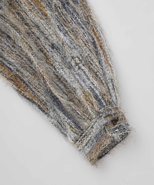 SERACE（セラス）の「【SERACE】Loose stripe shaggy shirt / ルーズストライプシャギーシャツ（シャツ/ブラウス・メンズ・グレー系/ブルー系・L/M/S）」の22枚目の写真