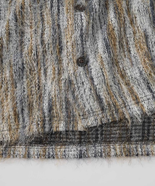 SERACE（セラス）の「【SERACE】Loose stripe shaggy shirt / ルーズストライプシャギーシャツ（シャツ/ブラウス・メンズ・グレー系/ブルー系・L/M/S）」の4枚目の写真