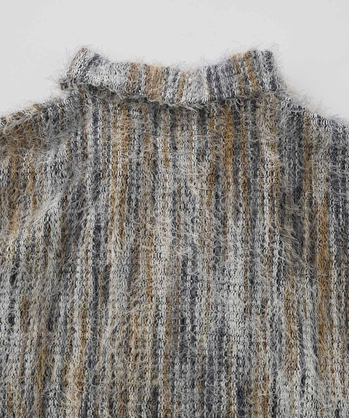 SERACE（セラス）の「【SERACE】Loose stripe shaggy shirt / ルーズストライプシャギーシャツ（シャツ/ブラウス・メンズ・グレー系/ブルー系・L/M/S）」の5枚目の写真