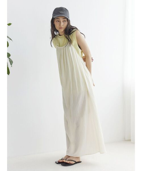 Ungrid(アングリッド)の「バックオープンギャザーキャミワンピース(ワンピース・レディース・オフホワイト/オレンジ/ブラック・FREE)」の11枚目の写真