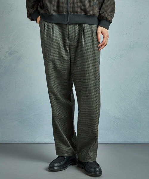 MEN'S BIGI(メンズビギ)の「【50th Anniv . 中田 慎介】 WOOL HOUND'S TOOTH WIDE PANTS(スラックス・メンズ・ブラウン・02/01/03)」の1枚目の写真